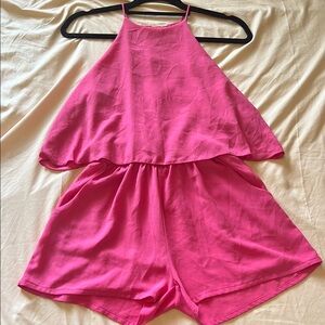 Vibrant Pink Halter Romper